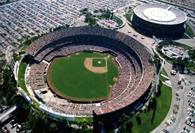 An aerial view of a baseball stadium

Description automatically generated